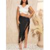 imageVerdusa Womens Twist High Split Fringe Skirt High Waist Asymmetrical Long SkirtBlack
