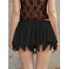 imageVerdusa Womens Y2k Mini Ruffle Lace Asymmetrical Casual Skirt Ruched A Line SkirtBlack