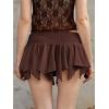 imageVerdusa Womens Y2k Mini Ruffle Lace Asymmetrical Casual Skirt Ruched A Line SkirtBrown