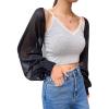 imageVerdusa Womens Bolero Shrug Open Front Mesh Long Sleeve Lightweight Cardigan Dress Cover Up ShrugBlack