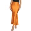 imageVerdusa Womens High Waist Ruffled Fishtail Bodycon Maxi Long SkirtOrange
