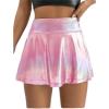 imageVerdusa Womens Ombre Metallic A Line Skirt High Waist Workout Skorts with PocketPink