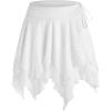 imageVerdusa Womens Renaissance Skirt High Waist Asymmetrical Hem Flowy Tierd Layer Fairy Gothic SkirtsWhite