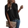 imageVerdusa Womens Tie Back Dolman Sleeve Blouse Top Casual Mock Neck Going Out TopsBlack