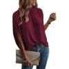 imageVerdusa Womens Tie Back Dolman Sleeve Blouse Top Casual Mock Neck Going Out TopsBurgundy