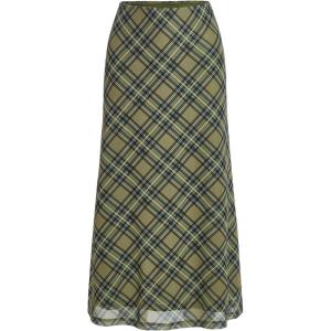 imageVerdusa Womens Plaid Skirt Y2k Mesh Overlay Midi Skirt Long Flowy Grunge SkirtGreen