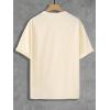 imageVerdusa Mens Casual Oversized Shrit Drop Shoulder Round Neck Cropped Tops Letter Print T ShirtsBeige