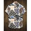 imageVerdusa Mens Leopard Zebra Print Short Sleeve Button Down Shirt TopBeige Multi