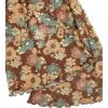 imageVerdusa Womens 70s Off Shoulder Flare Sleeve Ruched Tee Top Floral Print Lettuce Trim Crop Tee ShirtBrown