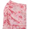 imageVerdusa Womens 70s Off Shoulder Flare Sleeve Ruched Tee Top Floral Print Lettuce Trim Crop Tee ShirtPink