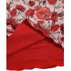 imageVerdusa Womens 70s Off Shoulder Flare Sleeve Ruched Tee Top Floral Print Lettuce Trim Crop Tee ShirtRed