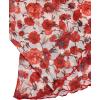 imageVerdusa Womens 70s Off Shoulder Flare Sleeve Ruched Tee Top Floral Print Lettuce Trim Crop Tee ShirtRed