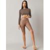 imageVerdusa Womens Basic Long Sleeve Crew Neck Fitted Crop Top Tee ShirtBrown