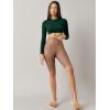 imageVerdusa Womens Basic Long Sleeve Crew Neck Fitted Crop Top Tee ShirtDark Green
