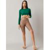 imageVerdusa Womens Basic Long Sleeve Crew Neck Fitted Crop Top Tee ShirtOlive Green