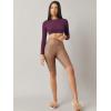 imageVerdusa Womens Basic Long Sleeve Crew Neck Fitted Crop Top Tee ShirtPurple