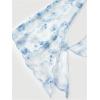 imageVerdusa Womens Bell Long Sleeve Floral Print Mesh Tie Front Lettuce Trim Tee Shirt TopBlue