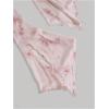 imageVerdusa Womens Bell Long Sleeve Floral Print Mesh Tie Front Lettuce Trim Tee Shirt TopDusty Pink