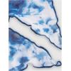 imageVerdusa Womens Bell Long Sleeve Floral Print Mesh Tie Front Lettuce Trim Tee Shirt TopRoyal Blue