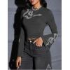 imageVerdusa Womens Bell Sleeve Snake Print Round Neck Gothic Crop Tee TopDark Grey