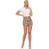 imageVerdusa Womens Button Front Polo Collar Short Sleeve Ribbed T ShirtWhite Crop