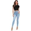 imageVerdusa Womens Casual Basic Cap Sleeve Slim Fitted Round Neck Crop Tee TopBlack