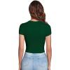 imageVerdusa Womens Casual Basic Cap Sleeve Slim Fitted Round Neck Crop Tee TopDark Green