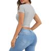imageVerdusa Womens Casual Basic Cap Sleeve Slim Fitted Round Neck Crop Tee TopHeather Grey