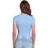imageVerdusa Womens Casual Basic Cap Sleeve Slim Fitted Round Neck Crop Tee TopLight Blue