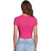 imageVerdusa Womens Casual Basic Cap Sleeve Slim Fitted Round Neck Crop Tee TopLight Hot Pink