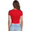 imageVerdusa Womens Casual Basic Cap Sleeve Slim Fitted Round Neck Crop Tee TopRed