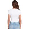 imageVerdusa Womens Casual Basic Cap Sleeve Slim Fitted Round Neck Crop Tee TopWhite