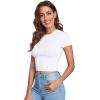 imageVerdusa Womens Casual Basic Cap Sleeve Slim Fitted Round Neck Crop Tee TopWhite