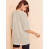 imageVerdusa Womens Casual Basic Round Neck Half Sleeve Oversized Tunic Tee ShirtApricot