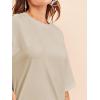 imageVerdusa Womens Casual Basic Round Neck Half Sleeve Oversized Tunic Tee ShirtApricot