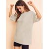 imageVerdusa Womens Casual Basic Round Neck Half Sleeve Oversized Tunic Tee ShirtApricot