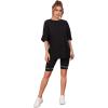 imageVerdusa Womens Casual Basic Round Neck Half Sleeve Oversized Tunic Tee ShirtBlack