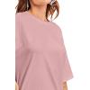 imageVerdusa Womens Casual Basic Round Neck Half Sleeve Oversized Tunic Tee ShirtDusty Pink