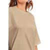 imageVerdusa Womens Casual Basic Round Neck Half Sleeve Oversized Tunic Tee ShirtKhaki