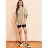 imageVerdusa Womens Casual Basic Round Neck Half Sleeve Oversized Tunic Tee ShirtKhaki