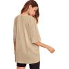 imageVerdusa Womens Casual Basic Round Neck Half Sleeve Oversized Tunic Tee ShirtKhaki