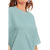 imageVerdusa Womens Casual Basic Round Neck Half Sleeve Oversized Tunic Tee ShirtMint Green