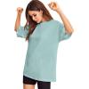 imageVerdusa Womens Casual Basic Round Neck Half Sleeve Oversized Tunic Tee ShirtMint Green