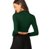 imageVerdusa Womens Casual Slim Fitted Basic Long Sleeve Solid Crop Tee TopDark Green