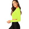 imageVerdusa Womens Casual Slim Fitted Basic Long Sleeve Solid Crop Tee TopNeon Green