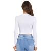 imageVerdusa Womens Casual Slim Fitted Basic Long Sleeve Solid Crop Tee TopWhite