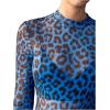 imageVerdusa Womens Cheetah Print Top Leopard Print Tops Mesh Y2k Mock Neck Long Sleeve Fitted T ShirtBlue