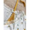imageVerdusa Womens Contrast Lace Halter Neck Lettuce Trim Casual Crop Tee TopsMulticolor Yellow