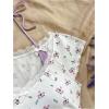 imageVerdusa Womens Contrast Lace Halter Neck Lettuce Trim Casual Crop Tee TopsPurple