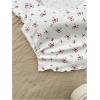imageVerdusa Womens Contrast Lace Halter Neck Lettuce Trim Casual Crop Tee TopsRed